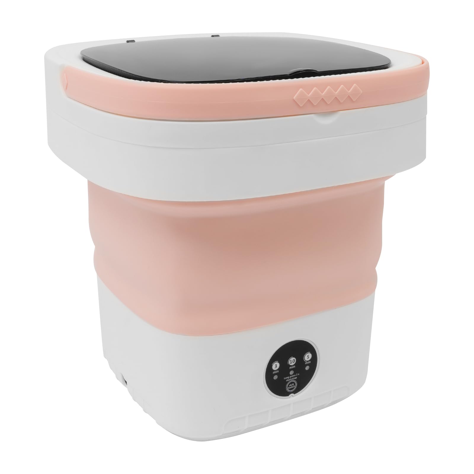 Mini lavatrice da campeggio, piccola 3 kg, portatile, pieghevole, rosa per biancheria intima, 12 l, design moderno, motore in rame, cavo