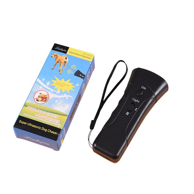 Image of Ultrasonic Dog Repeller with LED Flashlight - Portable Handheld Dog Bark Control & Training Device for Walking, Outdoor Safety & Behavior Support