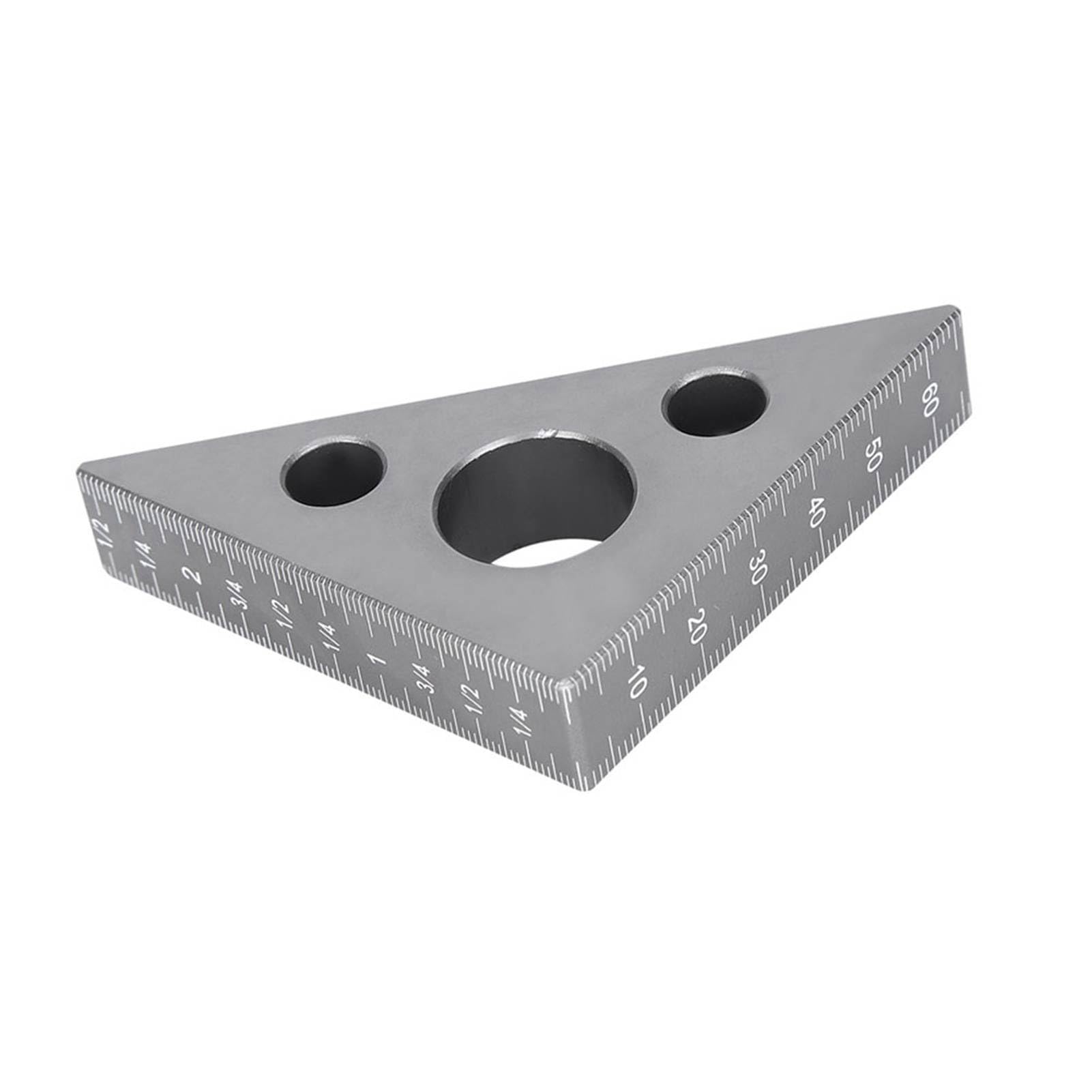 Righello Triangolare Professionale in Lega di Alluminio, 45° 90°, Strumento di precisione per la misurazione degli Angoli, Ideale per progetti di falegnameria, carpenteria e Costruzione.