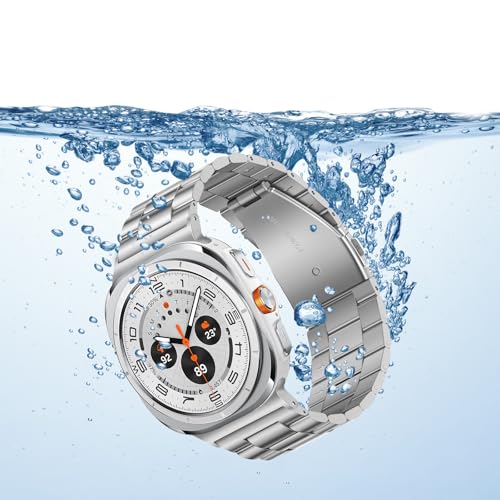 Image of Anlinser No Gap Bands Compatible with Samsung Galaxy Watch Ultra 7 /6 /5 /4 /FE Band 44mm 40mm /Watch 6 Classic Band 47mm 43mm /Watch 5 Pro 45mm /Watch 4 Classic, 20mm 22mm Metal Strap for Women Men
