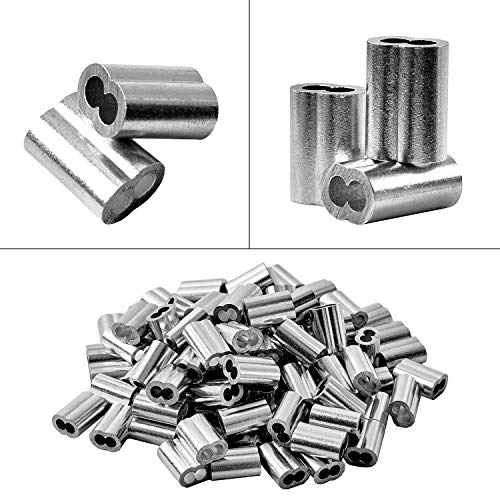 Qdishi 1/8-3MM-LZYJQ 1/8 Inch (3Mm) Aluminum Crimping Loop Sleeve For Wire Rope thumb #2