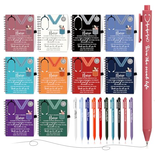 Bloc-notes avec post-it et stylo bille lot de 10 Jetec