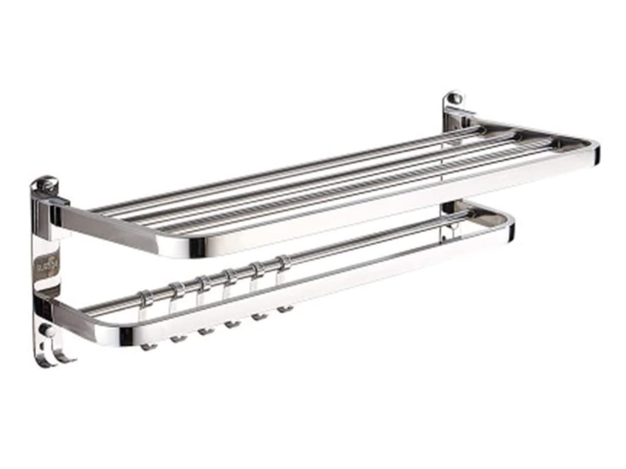 Hand Towel Holder Handtuchhandtuchschiene Klapper Handtuchregal mit Wandmontierte Handtuchschiene mit Haken-Doppelhandtuchhalter für Bad Küchentuch Handtuchhalter/58 cm/a Towel Rack