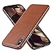 Diaclara iPhone Xs Max Leather Case 6.5'' Compatible with Apple 2018 Brown Cover Electroplating Luxury Stylish Sleeves Ultra Slim & Thin Soft TPU Bumper Anti-Slip Scratch Resistant Cases (Brown, 6.5)