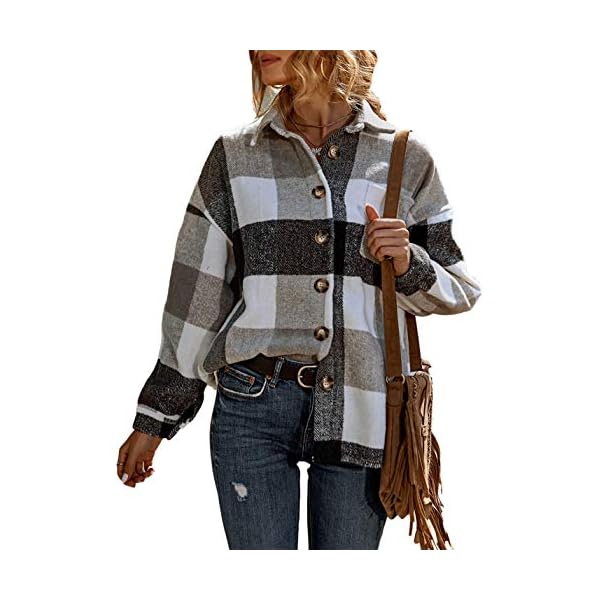 UANEO-Womens-Casual-Plaid-Button-Down-Long-Sleeve-Wool-Blend-Shirt-Jacket-Shackets UANEO Womens Casual Plaid Shacket Button Down Fall Flannel Shacket Jacket Women (White-S)