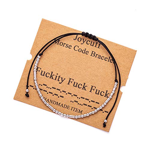 Inspirational Morse Code Bracelets Motivational Encouragement Memorial Unique Gifts String Stainless Steel Friendship Adjustable Silver Bracelets for Women Men Teacher Sister Mom Mama Daughter Aunt Teenager Mothers Day Birthday Christmas Graduation