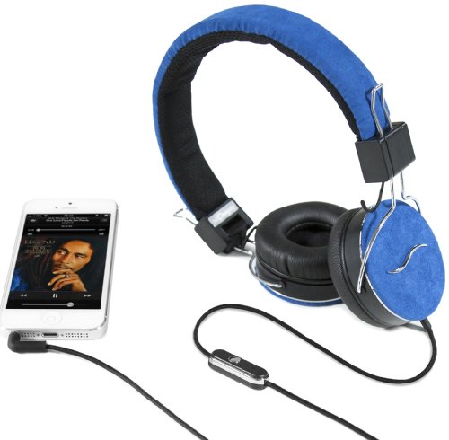 Hi Fun Hi Deejay Casque audio-stéréo en tissu Velours Bleu