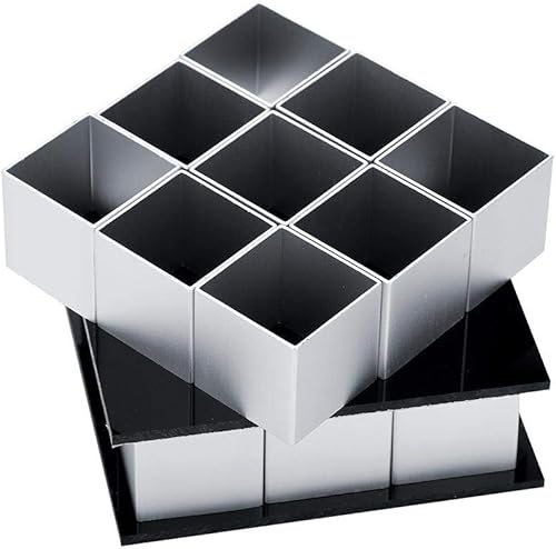 Miniatura 4 de Molde profesional para tartas, cubos de metal 3D, molde de tres capas de rotación, mousse, pastel, postre, horno, herramienta de molde
