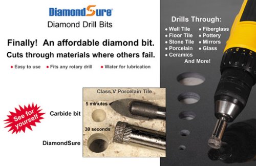 3/16" Inch 4.9 Mm Diamondsure Diamond Drill Bit Hole Saw For Glass, Tile, Granite, Ceramic, Porcelain, Stone #TOP4