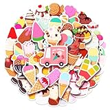 100 Pack Ice Cream Stickers,Ice Cream Party Favors, Birthday Decorations Gifts