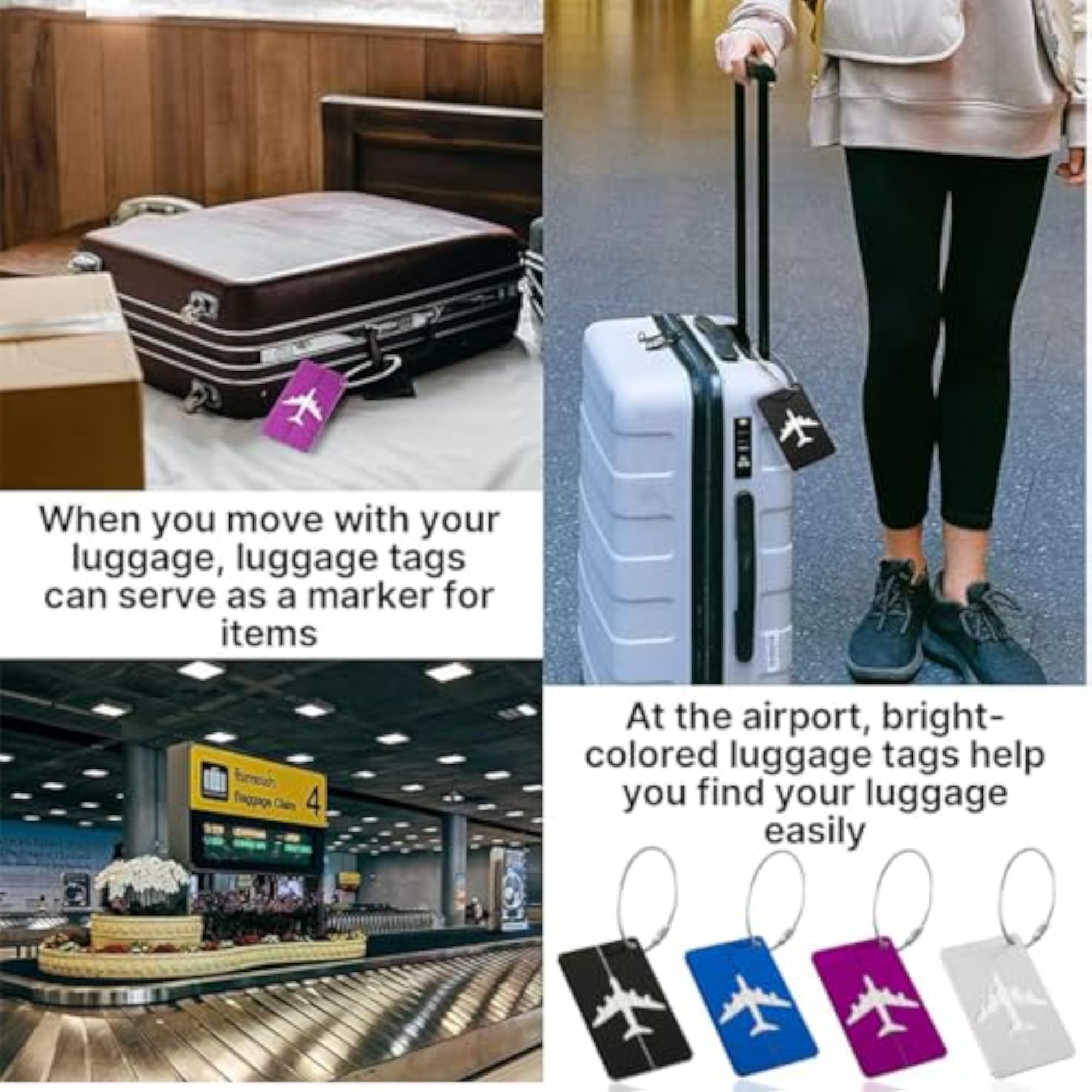Pack of 2 Silicon Luggage Tags with Steel Loop