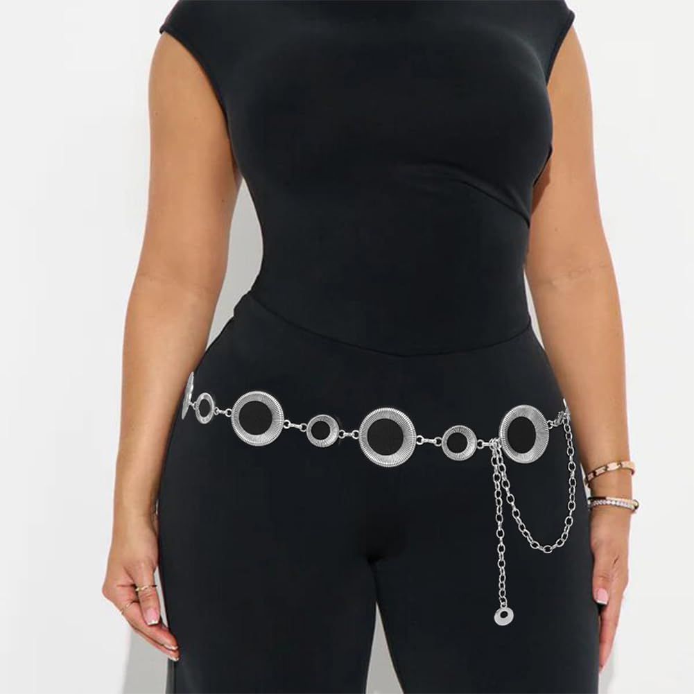 Metal Waist Chain Belt for Women Chunky Belts for Dresses image 2