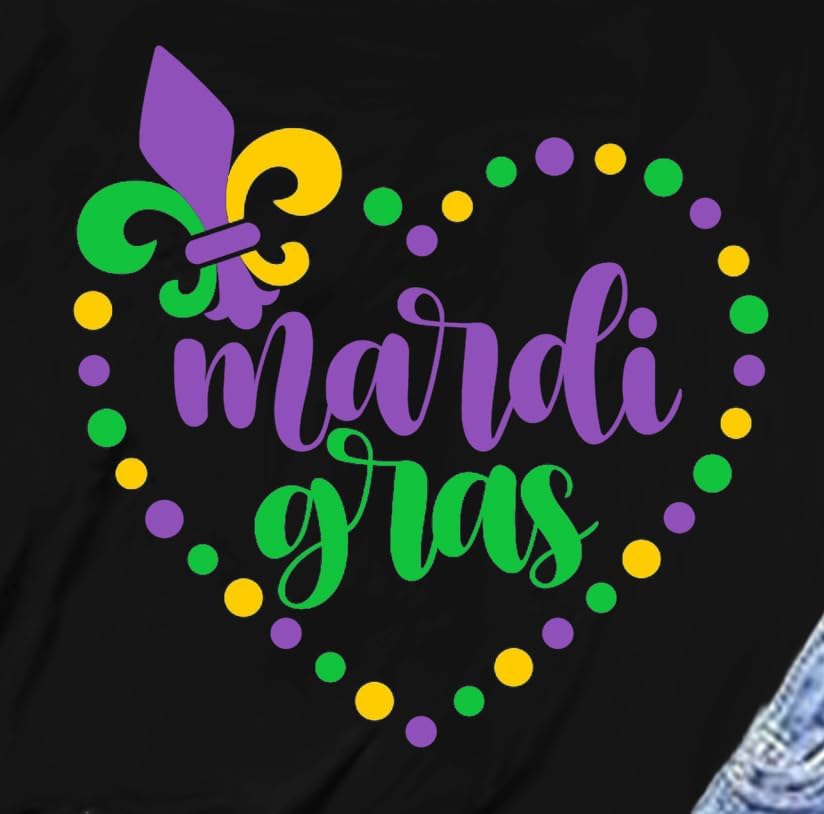 Mardi Gras Shirt for Women: Fat Tuesday Tshirts Carnival Heart Tee Shirts - Image 5