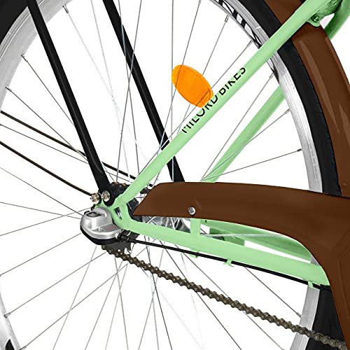 Milord. 26 inch 3 versnellingen mintgroen comfort fiets met mand en rugdrager, Nederlandse fiets, damesfiets, stadsfiets… - Afbeelding 6