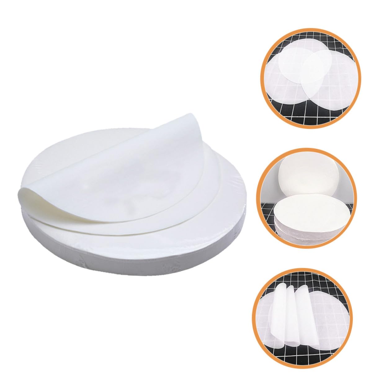 ULTECHNOVO Papier Sulfurisé Rond 20 CM 500 Feuilles Imperméables Absorption d'Huile pour Cuisson Four et Grillades Usage Professionnel et Domestique