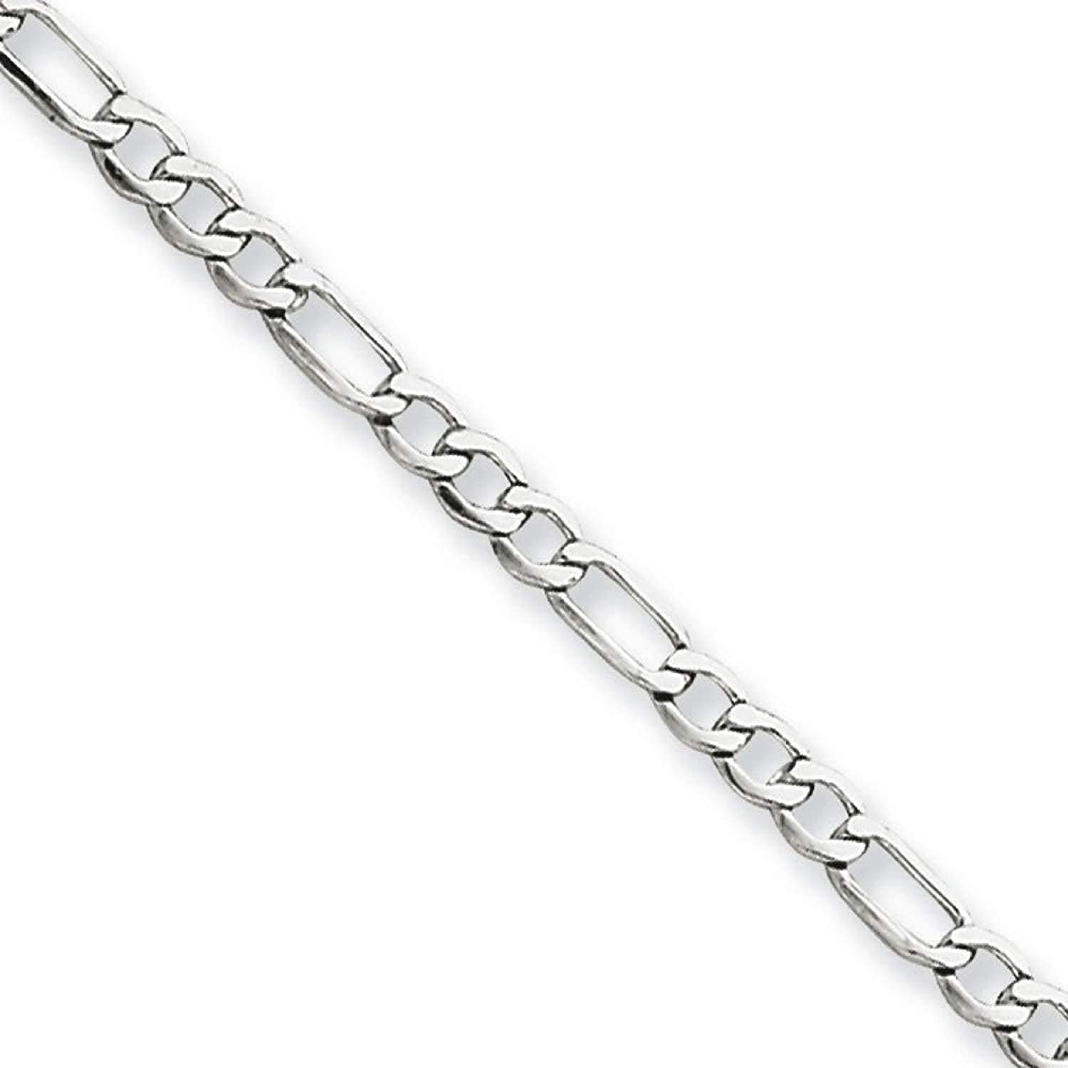 figaro chain 5mm 14k White Gold Necklace Women Men Jewelry Strong Solid Clasp Gift with Lobster plated Clasp 18inch -28inch