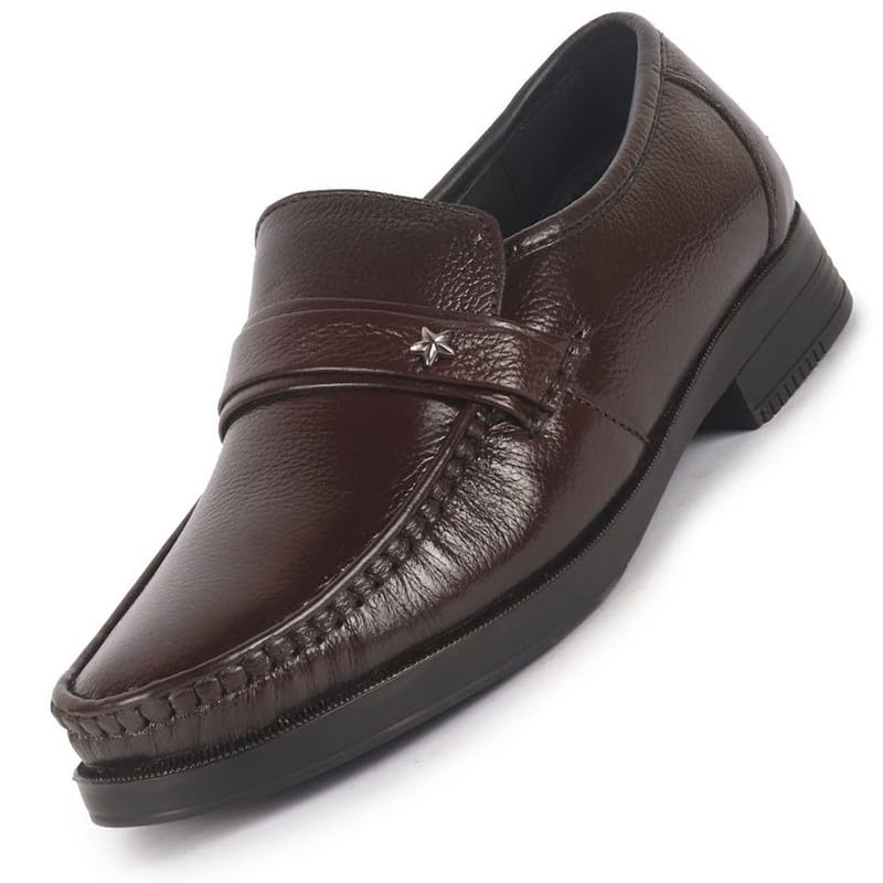 Image of FAUSTO Men Leather Formal Pull-On Shoes