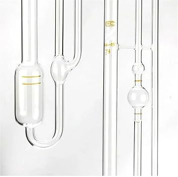 Laboratory Ubbelohde Capillary Viscometer 1835 Type, Glass Viscometer for Measuring Liquid Viscosity Coefficient, 1 Pack,0.5~0.6