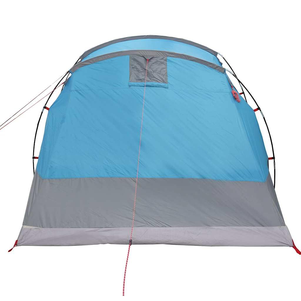 Tunel Family Tent, 6-osobowy, niebieski, wodoodporny, poliester 185T, powlekany poliuretanem, 564 x 240 x 205 cm, lekki, przenośny namiot kempingowy z 2 kabinami do spania