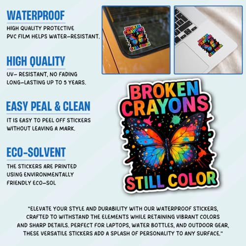 Calcomanías para la ansiedad y TDAH con diseño artístico de crayones 8