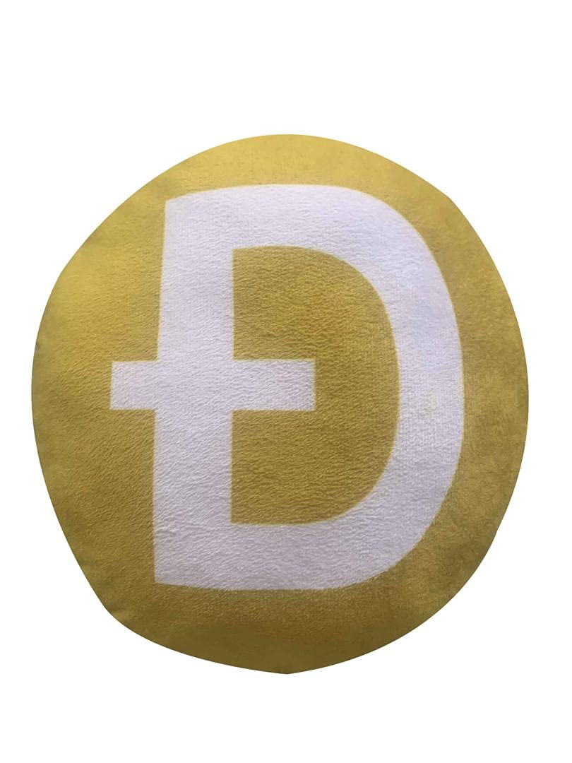 Dogecoin Pillows - Round Stuffed Plush Crypto Pillow by BlockCraft.Shop Doge Plush Pillow 32 cm