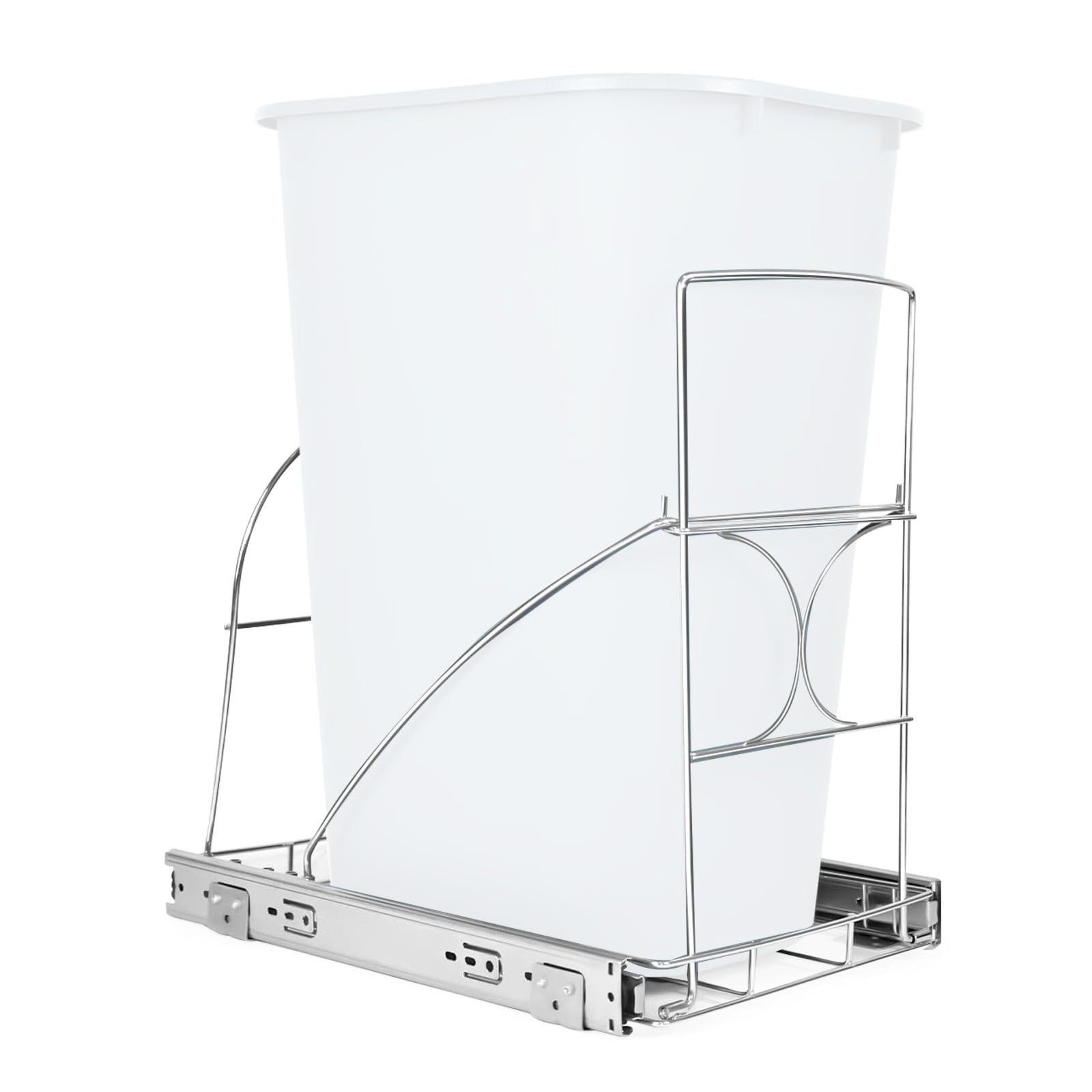 GAESHOW Pull Out Trash Can Under Cabinet, Under Sink Trash Can Pull Out Slider, Slide Garbage Shelf, Undermount Cabinet Garbage Bin Trash Slider for Kitchen, Laundry Room (Trash Can Not Included)