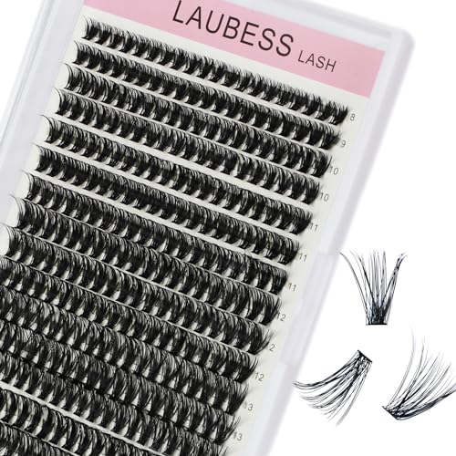 LAUBESS Lash Clusters - 300 Pcs Individual Eyelash Extension Kit - Mix (40D-0.07D-8-15mm)