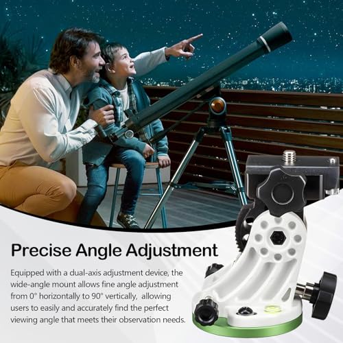 Latitude-Basis für Skywatcher, Sitz der Breitengradeinstellungen Äquatorialkeil aus Aluminiumlegierung 90-Grad-Breitengrad-Einstellsitz mit 3/8-Zoll-Gewinde für Gängige Stative Teleskopzubehör