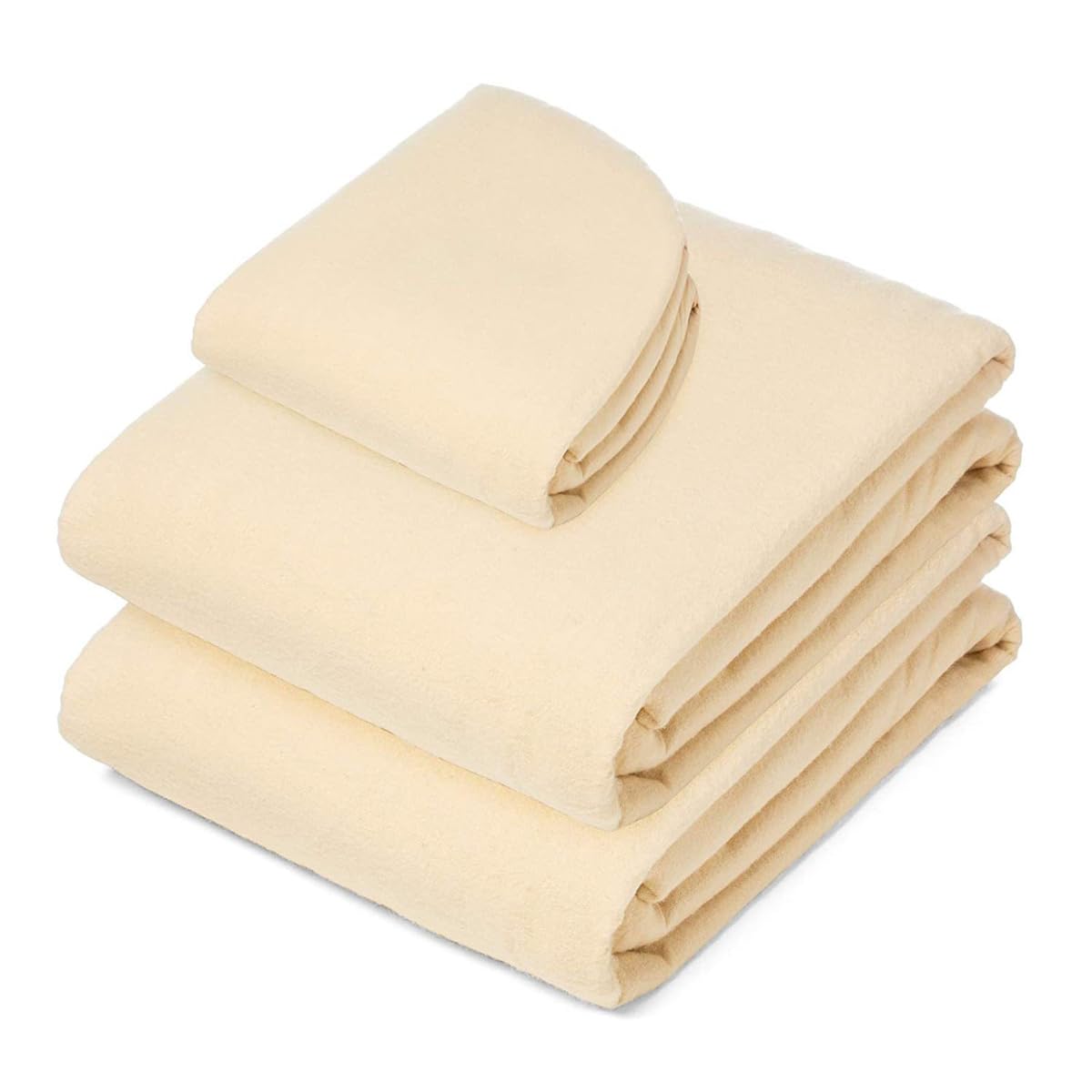 Parure De Draps 3 Pièces en Microfibre pour Table De Massage Drap-Housse Drap Plat Et Housse pour Têtière Massage Salon De Beauté Spa Salon De Coiffure Table Sheet Bed Cover (Beige,80 x 185 cm)