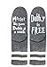 SweetGo Dobby Socks, Dobby Is Free Knitted Words Unisex Combed Cotton Novelty Socks 1 Pack (Light Gray, One Size)