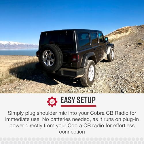 Image of Cobra Premium Dynamic Replacement CB Microphone with Push-to-Talk (Black) - 2 Pin Lapel Speaker Mic Compatible with HH50WXST and HHRT50 CB Radio Models (PMR-SM)