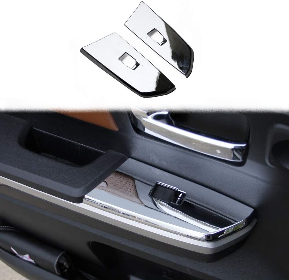 2PCS Chrome Interior Rear Door Window Switch Panel Cover Trim for Toyota Tundra Crew Cab 2014 2015 2016 2017 2018 2019 2020 2021