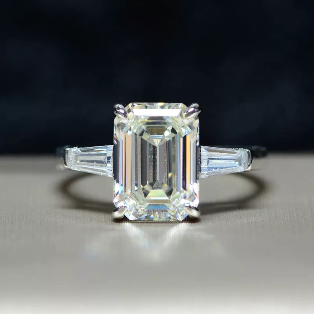 TUMMTY 925 Sterling Silber Smaragdschliff Moissanite Edelstein Hochzeit Engagement Diamanten Ring Schmuck Geschenke