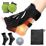 👣【Paketliste】 Das Paket enthält eine Plantarfasziitis-Nachtschiene, einen Fußgewölbeverband, einen Massageball mit Stacheln und 1 Aufbewahrungstasche.