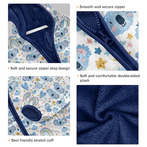 Cute Koala Rainbow Boys Fleece Coat,Children's Zip-Up Hoodie Jacket,Baby Warm Fashion Outerwear 3-10T,A1134373