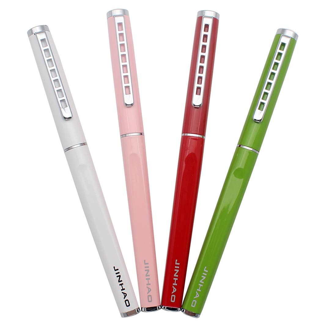 GULLOR4 Pieces Jinhao 699 Fountain Pen Fine Nib, 4 Colors Pen Set multicolored