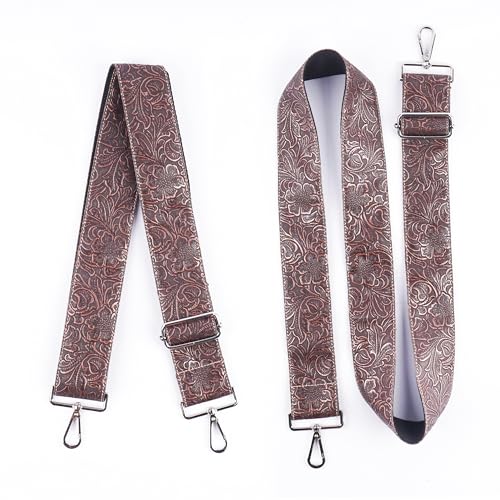 Image of Purse Straps Replacement Crossbody,Crochet Purse Strap for Handbags,Wide Shoulder Straps for Bags(5-Carved Copper Red)