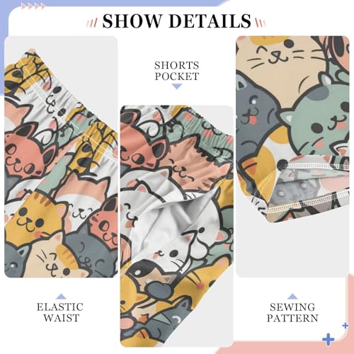 Pajama Bottoms, Pattern with Kawaii Cat Pajamas Pant Lounge Wear Sleep Long Pants Casual Sleepwear Pjs4