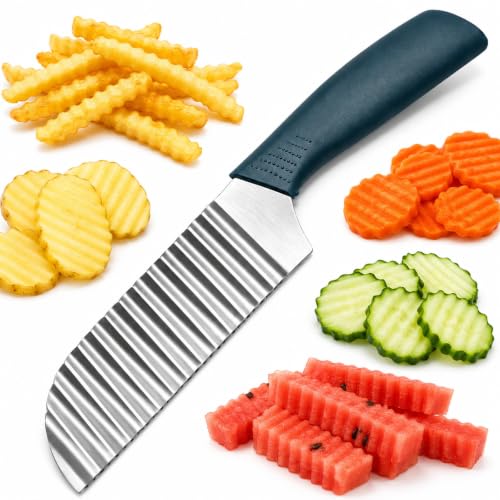 Suuker Crinkle Cut Knife, Stainless Steel Wave Cutter
