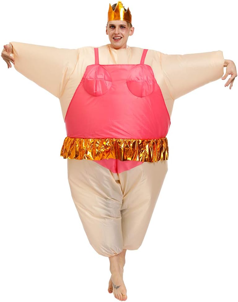 BIGPETS Inflatable Ballet Adult Costumes,Men and Women Halloween Cosplay Costumes,Sumo Wrestler Funny Blow up Suit - Image 5