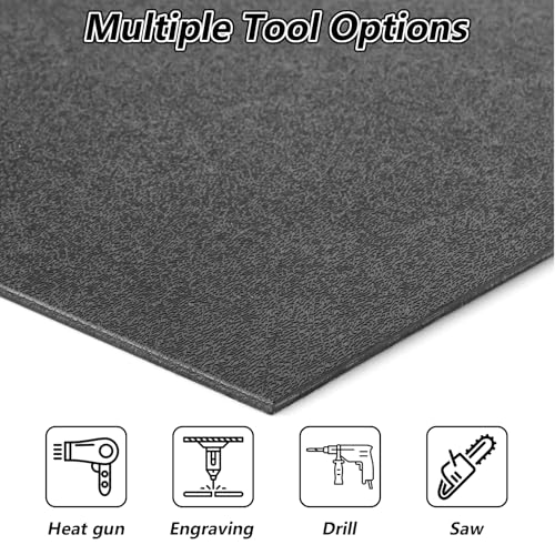 CYEER 6 Stück ABS Kunstoffplatte 3MM, 20x30CM Kunststoffplatte Schwarz, Kunststoffplatten ABS Platte für Modellbau Basteln Kotflügel Heimdekoration