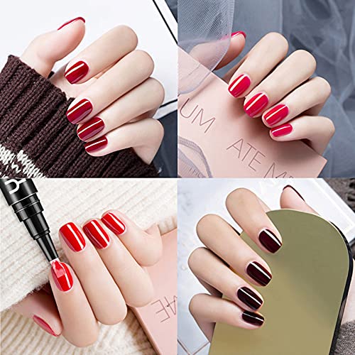 Mingzhe Caneta de esmalte de gel 6 peças caneta de gel de unha de um passo 3 em 1 lâmpada LED UV dis