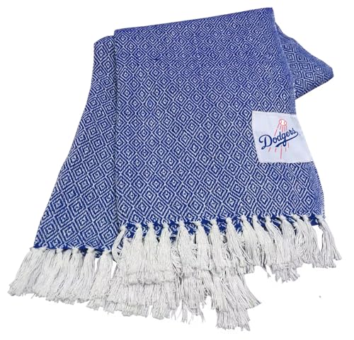 MLB Los Angeles LA Dodgers Farmhouse Cotton Throw Blanket 50" x 60"