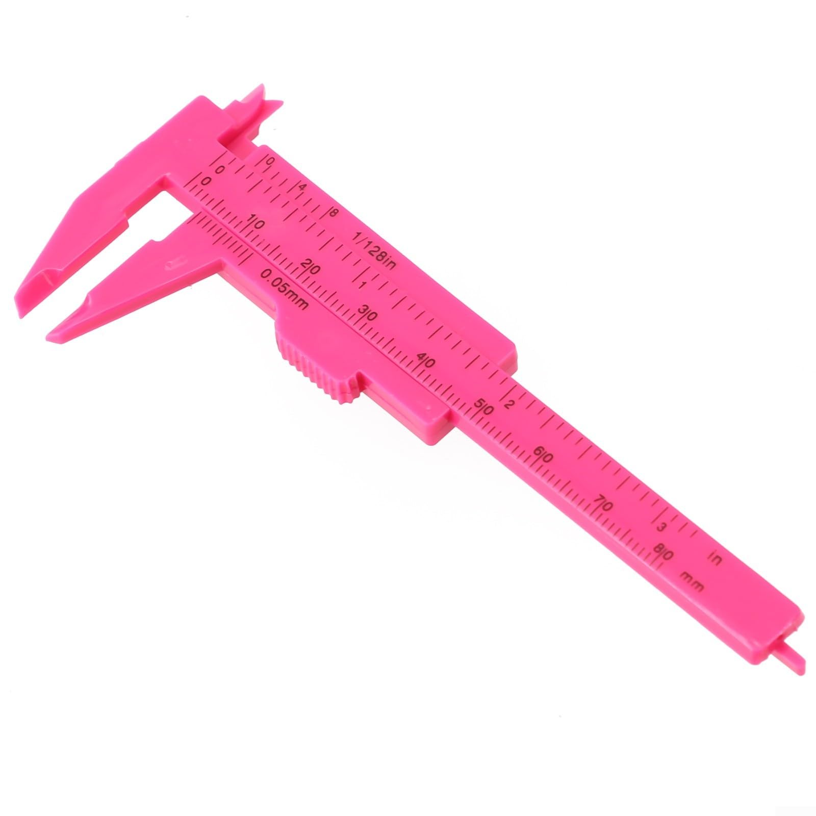 Vernier Caliper Measure Tool For Measuring Small Stuffs, Small Plastic Construction With Millimeter And Inch Markings, Caliper Measuring Tool Measurement Range0-80mm(Rose Red)