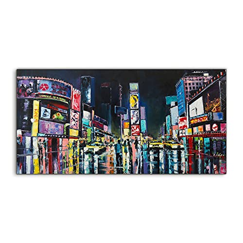 Image sur verre 140x70cm New York Times Square photo art mural pour salon et chambre
