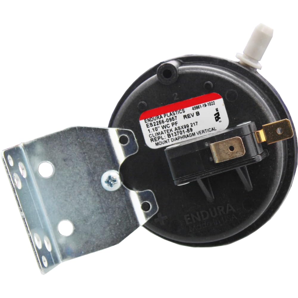 ClimaTek Furnace Air Pressure Switch - Fits Goodman Amana Janitrol Part # B13701-59 1.10 WC