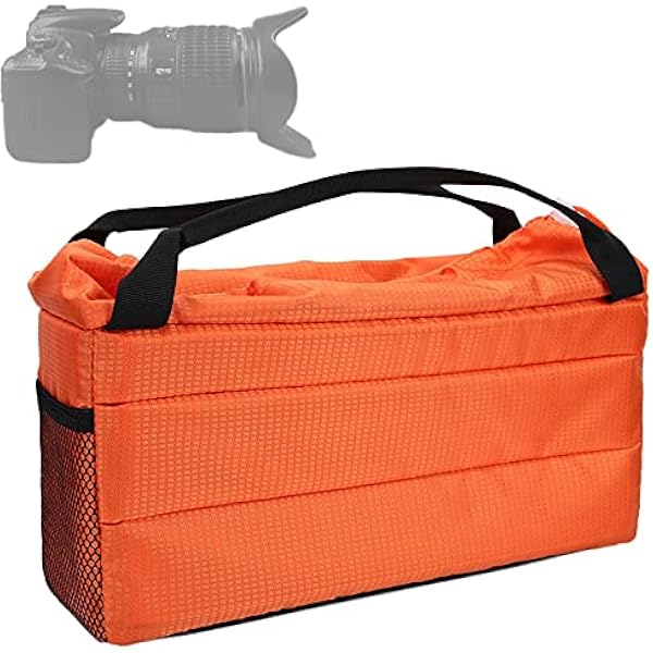 Wszechstronna Torba do Wkładania Aparatu do Obudowy Ochrony DSLR z odporną na Wstrząsy i Regulowane Dzielniki, Idealne do Podróży i Użytku (ORANGE)