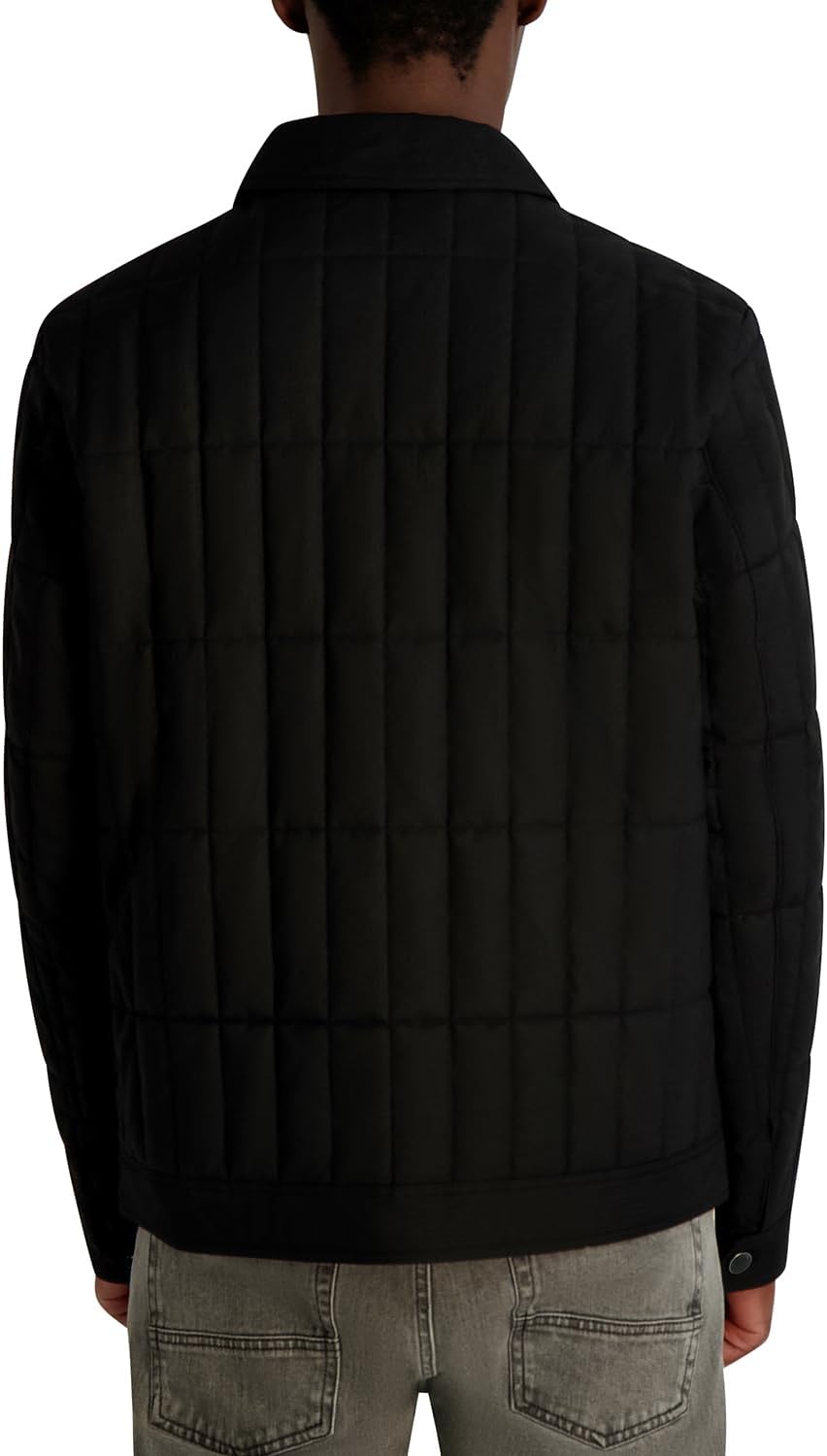 KARL LAGERFELD Men's Quilted Shirt Jacket With Chest Pockets
