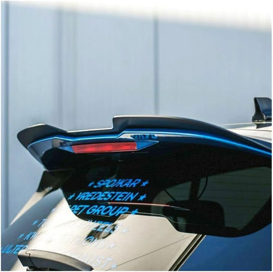ABS Rear Wing Spoiler Compatible for Ford Focus MK4 ST Hatchback (2019-2021) | OEM Style Trunk Extension | Gloss Black Tuning Accessory | No-Drill Adhesive Installation | Sport Styling Body Kit(1