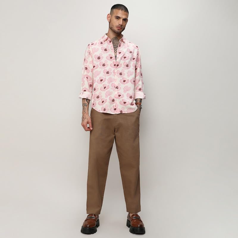 Image of CAHOOT Men's Shirt for Casual Wear |Regular Fit | Cotton Spread Collar Shirt Crafted with Regular Sleeve, Comfort Fit & High-Performance for Everyday Wear